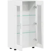 vidaXL Sideboard mit Regal FLORIN Hochglanz Weiß 55,5 x 29 x 100 cm