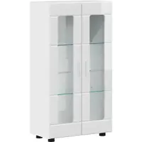 vidaXL Sideboard mit Regal FLORIN Hochglanz Weiß 55,5 x 29 x 100 cm