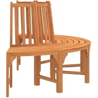 vidaXL Baumbank Halbrund Ø208 cm Massivholz Eukalyptus