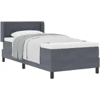 vidaXL Boxspringbett mit Kopfteil Dunkelgrau 200 x 90 cm Samt