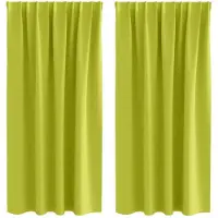 vidaXL Verdunkelungs-Vorhänge mit Ringen 2 stk. Grün 175 x 140 cm