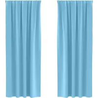 vidaXL Verdunkelungs-Vorhänge mit Ringen 2 pcs Himmelblau 260 x 140 cm