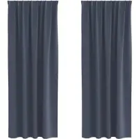 vidaXL Verdunkelungs-Vorhänge mit Ringen 2 pcs Anthrazit 245 x 140 cm