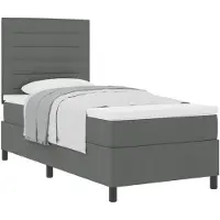 vidaXL Boxspringbett mit Matratze Dunkelgrau 80 x 200 cm Stoff