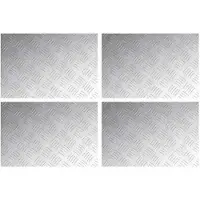 vidaXL Treppe Tritt 4 stk. 60 x 40 cm Silber Aluminium Rechtwinklig