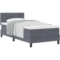 vidaXL Boxspringbett mit Kopfteil Dunkelgrau 80 x 200 cm Samt