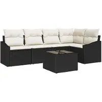 vidaXL Gartensofa-set 6 stk. Braun und Creme Poly-Rattan