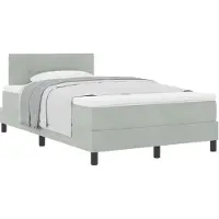 vidaXL Boxspringbett mit Kopfteil Hellgrau 120 x 200 cm Samt