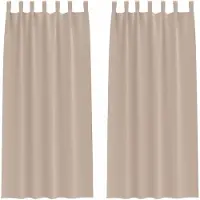 vidaXL Verdunkelungs-Vorhänge mit Ringen 2 pcs Taupe 225 x 140 cm