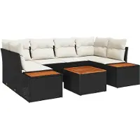 vidaXL Gartensofa-set 6 Stk. Schwarz Poly Rattan