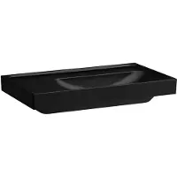Laufen MEDA Waschtisch, unterbaufähig, 800x460mm, Ablage links, ohne Hahnloch, ohne Überlauf, H8171157161121, Farbe: Schwarz Matt