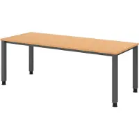 Bümö Schreibtisch Serie-Q - Nachbildung: Buche, Gestell: Graphit, Größe: 200 x 80 cm