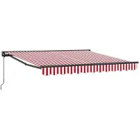 vidaXL Markisenrahmen Rot und Weiß 350 x 250 cm