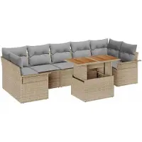 vidaXL Garten-Sofa-Set 8 Stk. Beige und Hellgrau