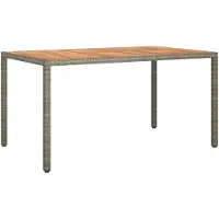 vidaXL Gartentisch Grau 150 x 90 x 75 cm Poly-Rattan