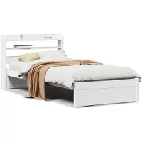 vidaXL Bettgestell mit Kopfteil ohne Matratze Weiß 75x190 cm