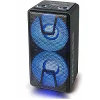 Muse M-1805 DJ, Verkabelt & Kabellos, Tragbarer Stereo-Lautsprecher, Schwarz, Holz, Drehregler, LED