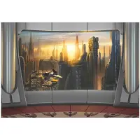 Komar Fototapete "STAR WARS Coruscant View - Größe 368 x 254 cm" bedruckt glatt Kinderzimmer