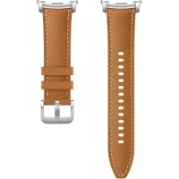 Samsung Original Hybrid Vegan Leder Armband für Galaxy Watch 8 (40/44mm) / Classic (46mm) - Größe S/M/L - Camel