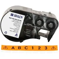 Brady M4C-500-595-OR-BK, Vinyl, Schwarz auf Orange, 12.70 mm x 7.62 m, permanent, Endlos