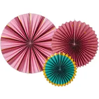 Party Deco Decorative Rosettes, burgundy, 26-43 cm (1 pkt / 3 pc.)