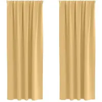 vidaXL Verdunkelungs-Vorhänge mit Ringen 2 pcs Beige 245 x 140 cm