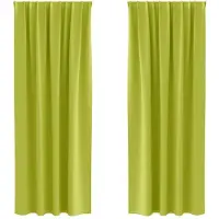 vidaXL Verdunkelungs-Vorhänge mit Ringen 2 pcs Grün 245 x 140 cm