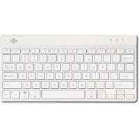 R-Go Tools Ergonomische Tastatur R-Go Compact Break, kompakte Tastatur mit Pausensoftware, QWERTY (US), Bluetooth, Weiß, Mini, Kabellos, Bluetooth, Scherenschalter, QWERTY, Weiß