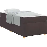 vidaXL Bettrahmen mit Matratze Dunkelbraun 90 x 190 cm Stoff