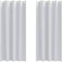 vidaXL Verdunkelungs-Vorhänge mit Ringen 2 pcs Helles Grau