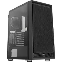 Aerocool Graphite V1, Midi Tower, PC, Schwarz, ATX, micro ATX, Mini-ITX, ABS, SPCC, Stahl, 18 cm