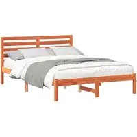 vidaXL Bettrahmen Wachsbraun 120 x 190 cm Massives Kiefernholz