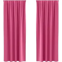 vidaXL Verdunkelungs-Vorhänge mit Ringen 2 stk. Helles Pink Polyester