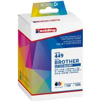 Edding EDD-449 Tintenpatronen Multipack, schwarz, cyan, magenta, yellow kompatibel zu Brother LC123BK/X/M/Y, Schwarz, Cyan, Magenta, Gelb, 18 ml, 10,5 ml, 4 Stück(e), 705 Seiten, Multipack