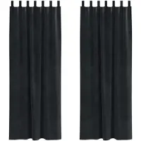 vidaXL Verdunkelungsvorhänge 2 pcs Schwarz 140 x 260 cm Samt