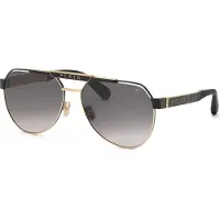 Philipp Plein SPP073M 0302 ORO ROSE' LUCIDO C/PARTI NERO SEMILUCIDO 63/16/145 Herren Sonnenbrillen