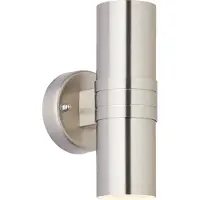 Brilliant Hanni, Wandbeleuchtung für den Außenbereich, Edelstahl, Glas, Stahl, IP44, Garten, Terrasse, I