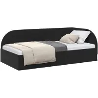 vidaXL Eckbettgestell mit Kopfteil Schwarz 90 cm x 200 cm Samt