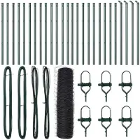 vidaXL Bodenmontierter Sechseckzaun 50 x 0,8 m PVC-beschichteter Stahl