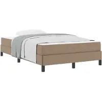 vidaXL Bettrahmen mit Matratze Cappuccino 120 x 200 cm Stoff