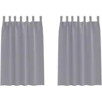 vidaXL Verdunkelungs-Vorhänge mit Ringen 2 pcs Hellgrau 175 x 140 cm
