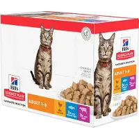 Hill's Pet Nutrition Adult Favourite Selection Huhn, Rind, Fisch Katzen-Nassfutter (Beutel, Kombi)