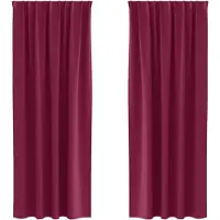 vidaXL Verdunkelungs-Vorhänge mit Ringen 2 pcs Weinrot 260 x 140 cm