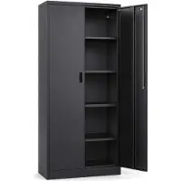 Wiltec Aktenschrank Stahl 78x39x170cm Anthrazit Büroschrank Metallschrank Ordner