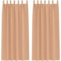 vidaXL Verdunkelungs-Vorhänge mit Ringen 2 pcs Hellbraun 245 x 140 cm