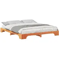 vidaXL Bettrahmen Braun 200 x 210 cm Massives Kiefernholz
