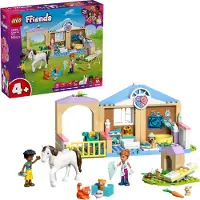 LEGO Friends Tierklinik - Lernspielzeug mit Pferdestall, 2 Mini Puppen, Hund-, Kaninchen- & Katzenfigur plus Zubehör - Geburtstagsgeschenk für Mädchen ab 4 Jahren - 42696