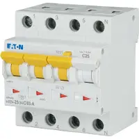 Eaton FI/LS Kombination, 25 A, 300 mA, LS-Charakteristik: C, 3p+N, FI-Charakteristik: A 120682