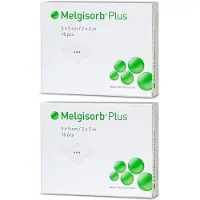 Mölnlycke Melgisorb Plus Alginat Verband 5x5 cm steril x2 2x10 St