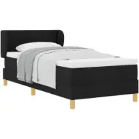 vidaXL Boxspringbett mit Kopfteil Schwarz 90 x 190 cm Stoff